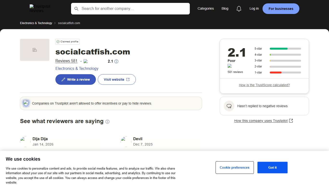 socialcatfish.com Reviews Read Customer Service Reviews of socialcatfish.com 8 of 29